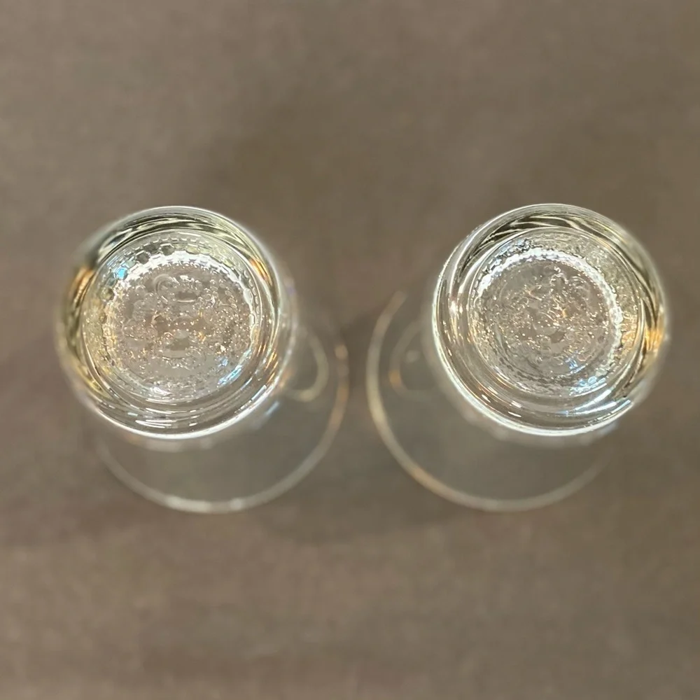 𝅺SET of 2 Crown Royal Whiskey Lowball Glass Tumblers Embossed